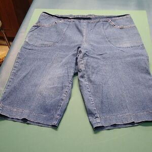Hanes Classic Blue Denim Jeans Shorts Women's 2X